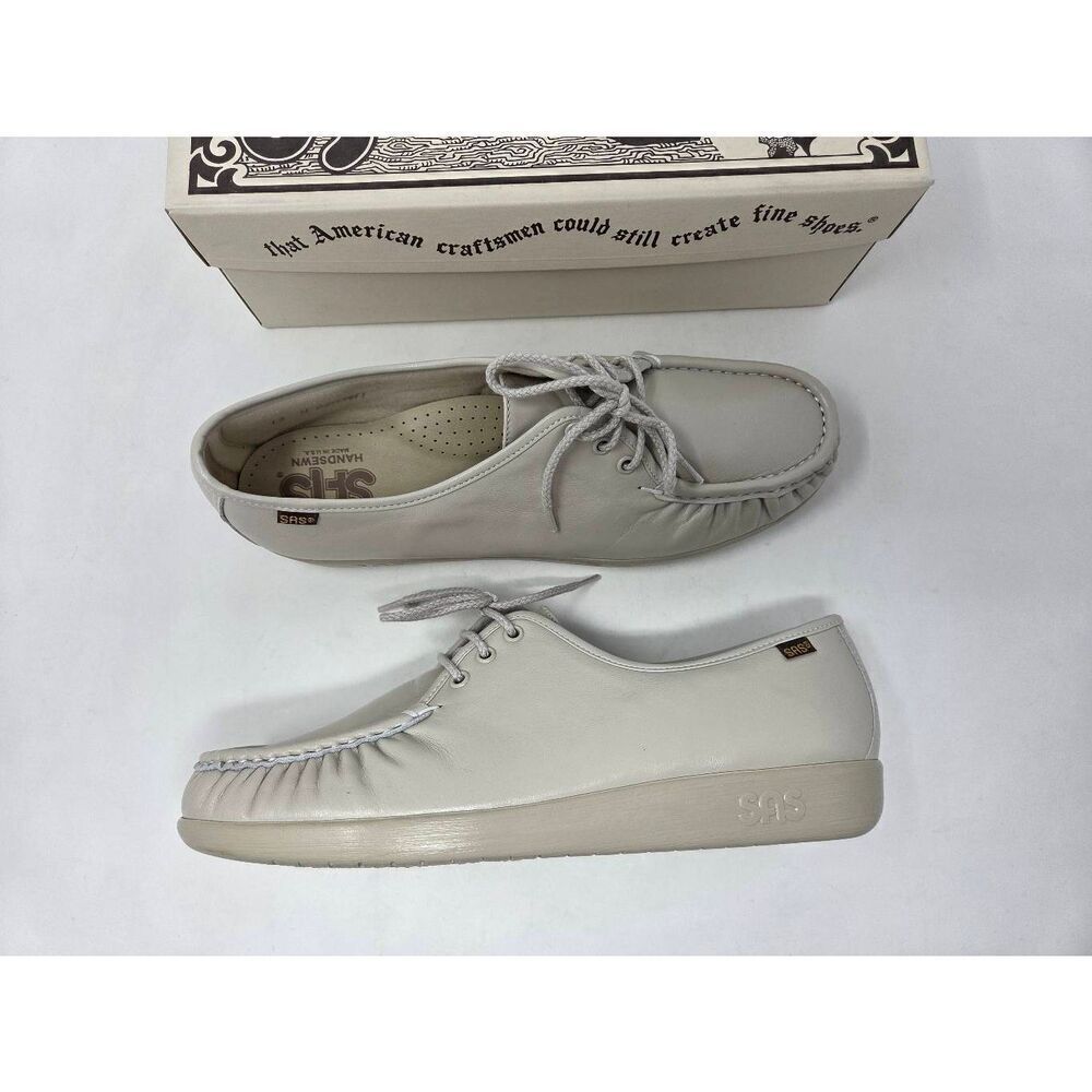 SAS SAN ANTONIO SHOES SIESTA BONE LEATHER COMFORT WALKING WOMENS 12 M NEW NOS